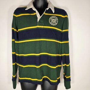 VTG Abercrombie & Fitch Rugby Shirt Sz M Men's Long Sleeved Striped